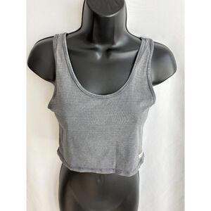 Double Agenta LA Charcoal Grey Crop Tank Top Size S Basics Workout Essential